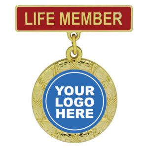 Red life member badge